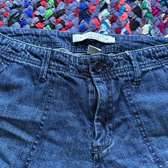 Y2K Old Navy Blue Jean Denim Bermuda Shorts Women's Size 6 Summer Vacay Beach - Picture 4 of 16